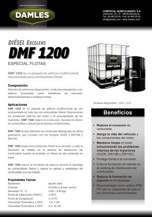 DMF 1200 limpieza, ahorro de combustible, antiespumante (DW10)